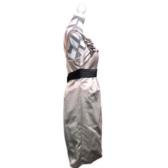 One Side Shoulder Cappuccino and Black Cocktail Dress by Allure Bridal - Picture 3 of 12